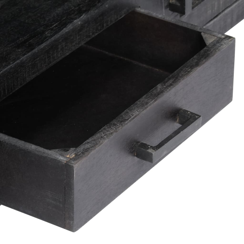 TV-Schrank Schwarz 118x30x40 cm Massivholz Mango