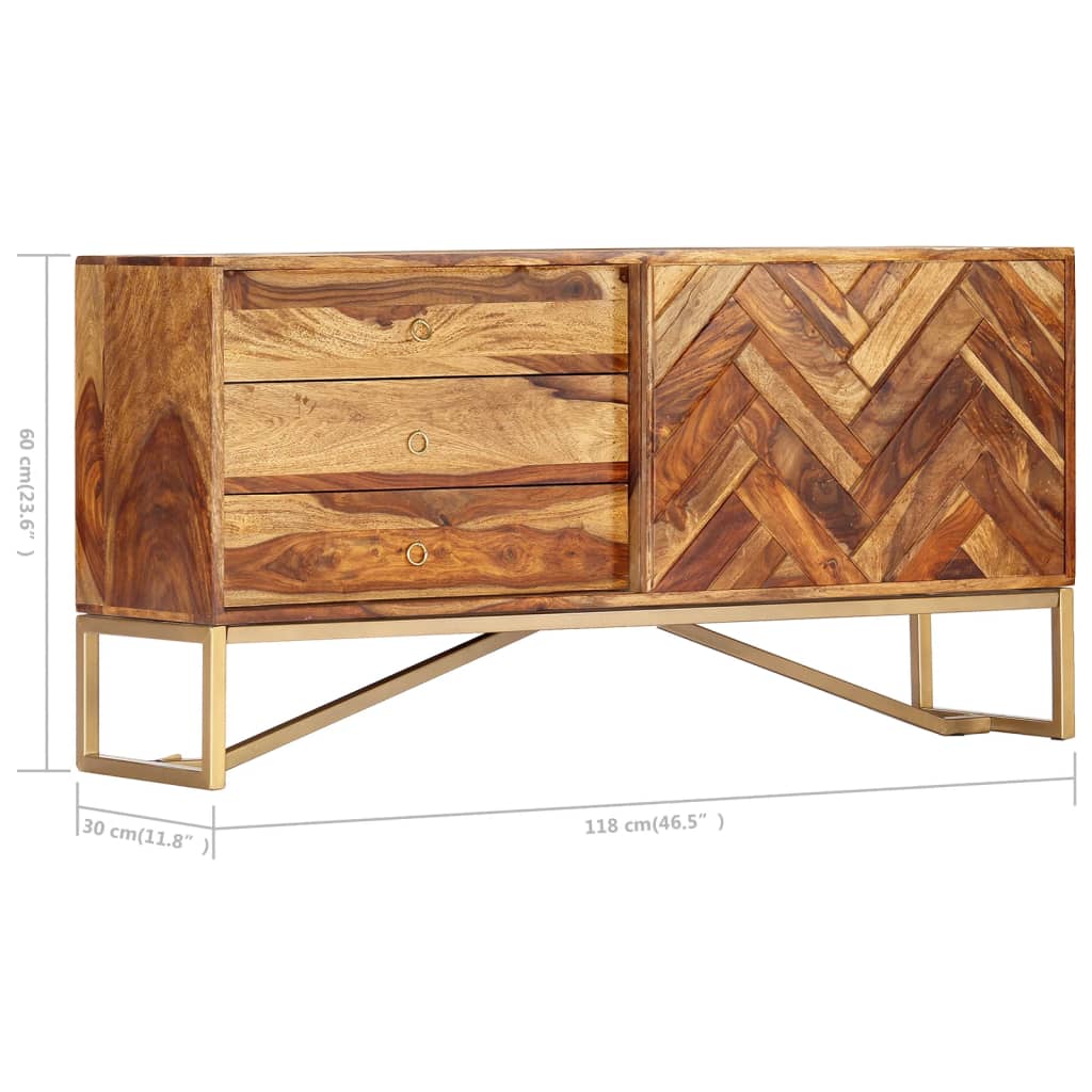Sideboard 118x30x60 cm Massivholz Akazie