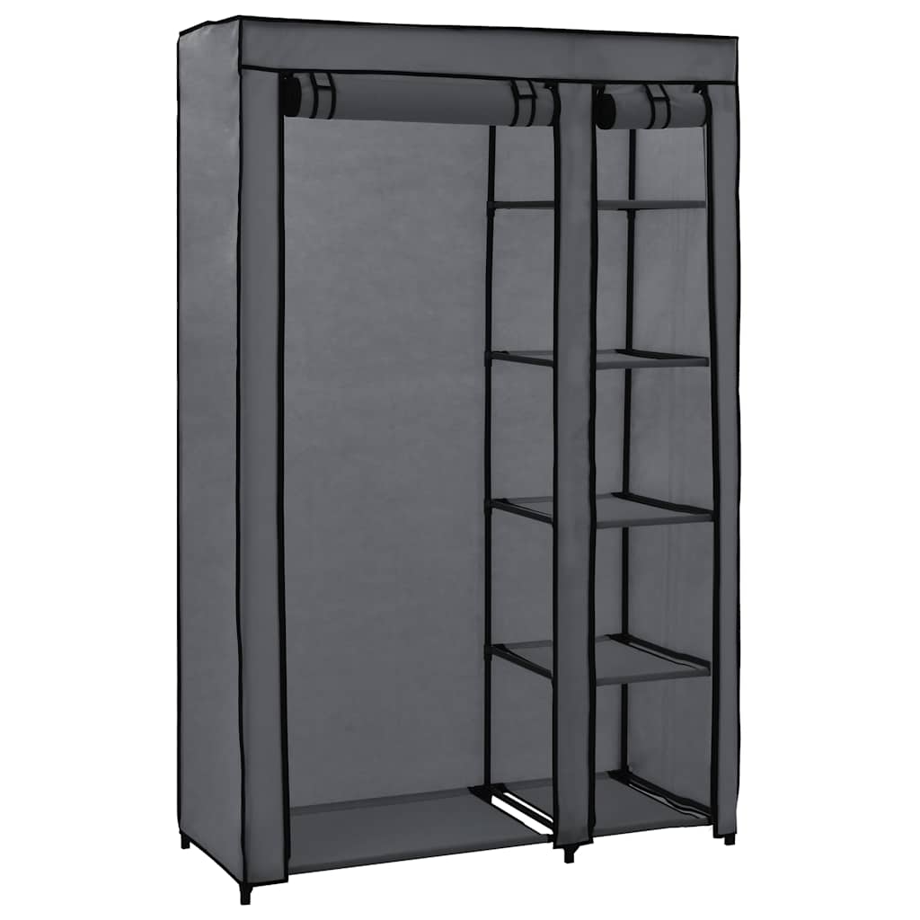 Faltschrank Grau 110x45x175 cm Stoff
