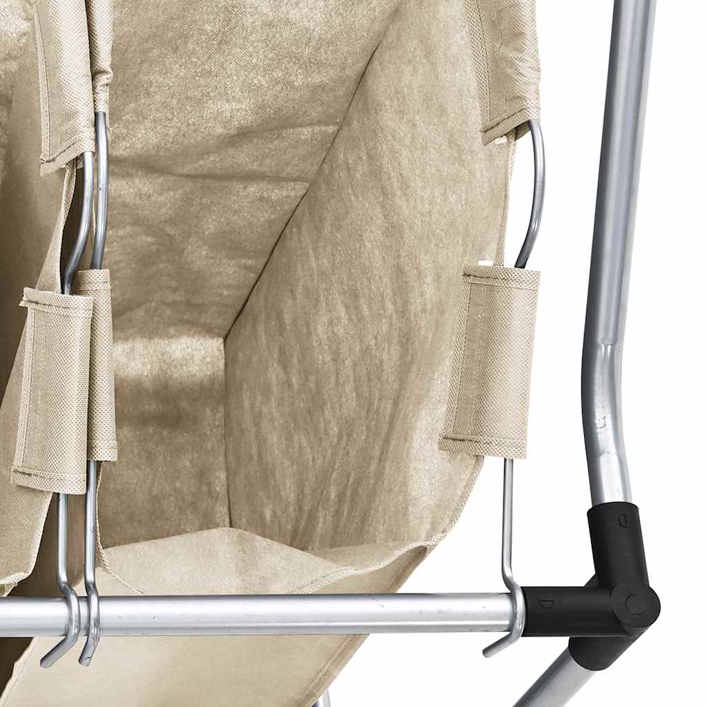 Wäschekorb mit 4 Taschen Creme Stahl