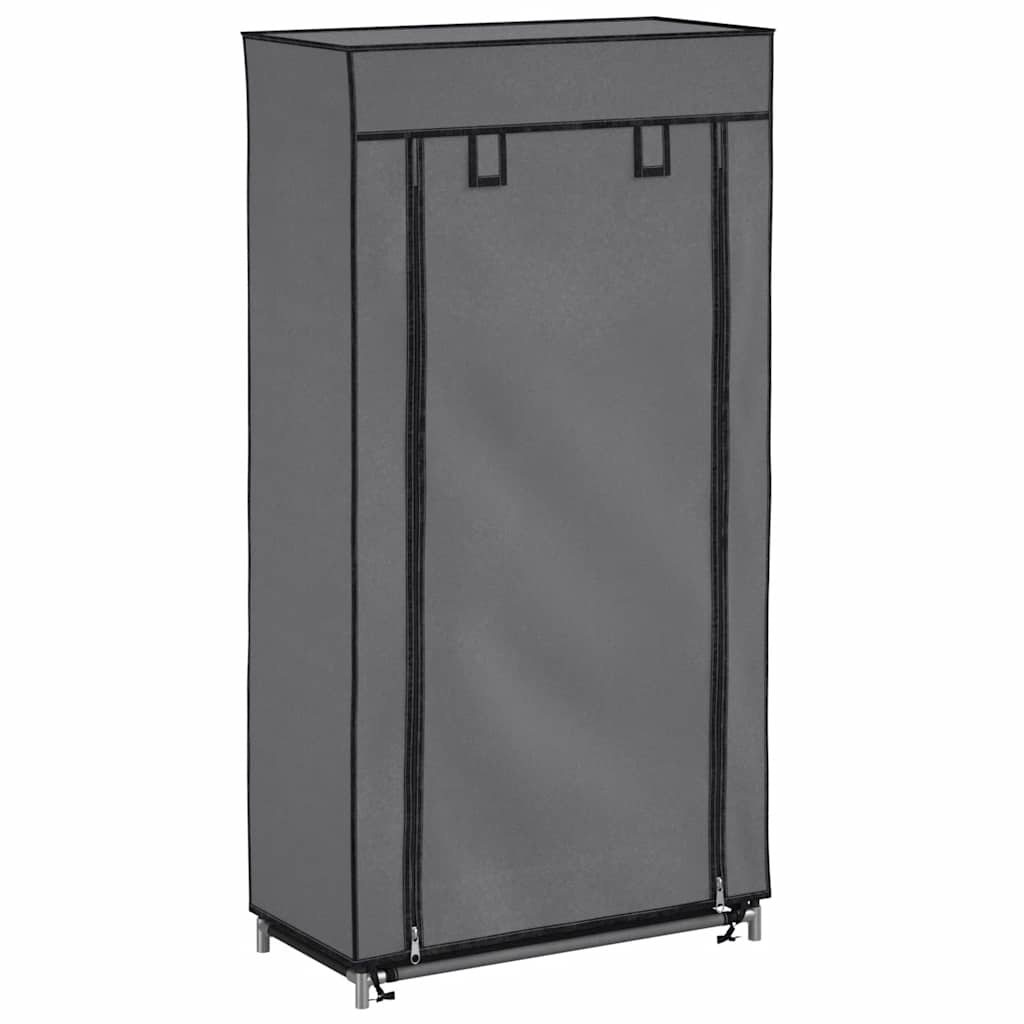Schuhschrank mit Abdeckung Grau 58 x 28 x 106 cm Stoff