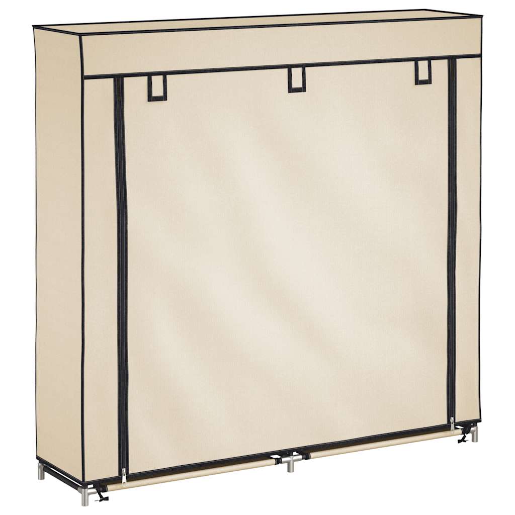 Schuhschrank mit Abdeckung Cremeweiß 115 x 28 x 110 cm Stoff