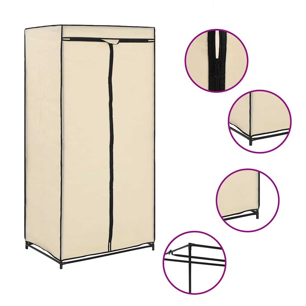Kleiderschränke 2 Stk. Creme 75×50×160 cm