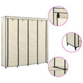 Kleiderschrank mit 4 Fächern Creme 175 x 45 x 170 cm