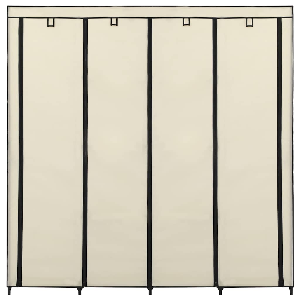Kleiderschrank mit 4 Fächern Creme 175 x 45 x 170 cm