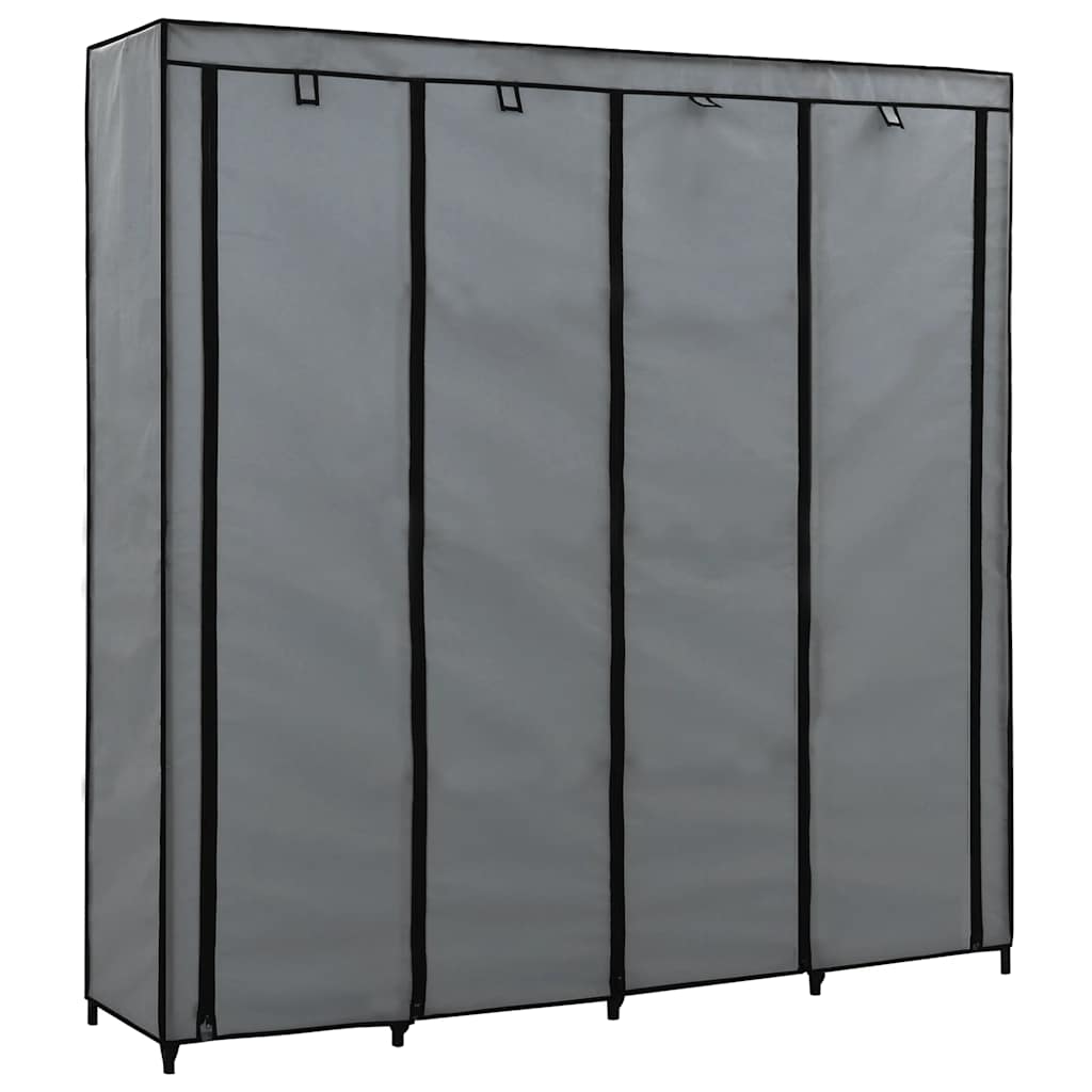 Kleiderschrank mit 4 Fächern Grau 175 x 45 x 170 cm