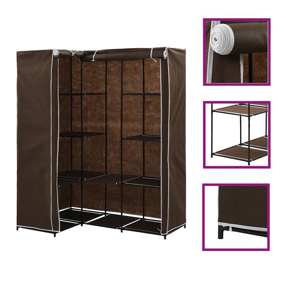 Eckkleiderschrank Braun 130 x 87 x 169 cm