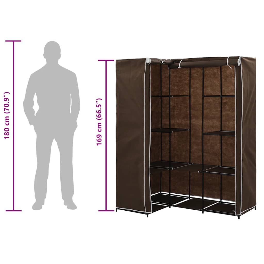 Eckkleiderschrank Braun 130 x 87 x 169 cm