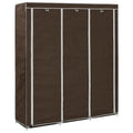 Kleiderschrank mit Fächern und Stangen Braun 150x45x175cm Stoff