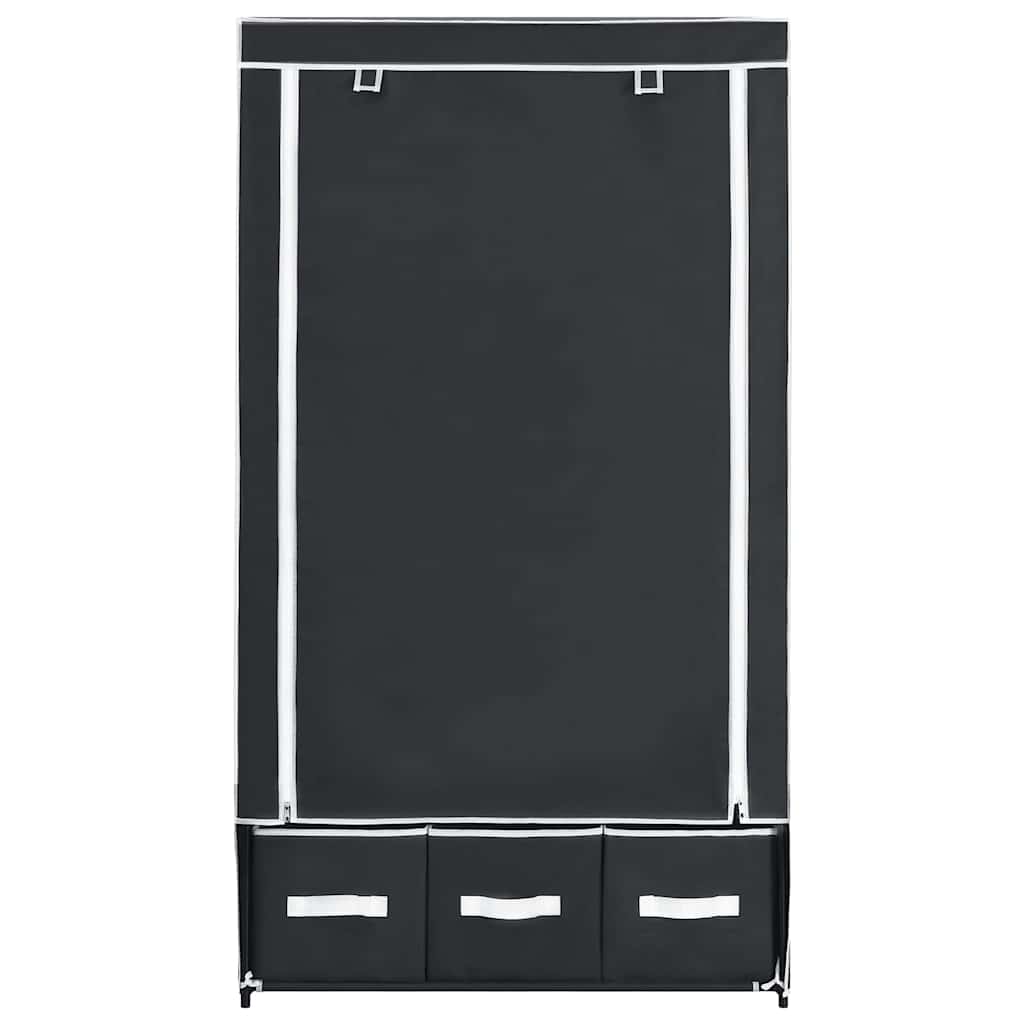 Kleiderschrank Schwarz 87 x 49 x 159 cm Stoff