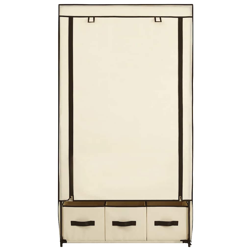 Kleiderschrank Creme 87 x 49 x 159 cm Stoff