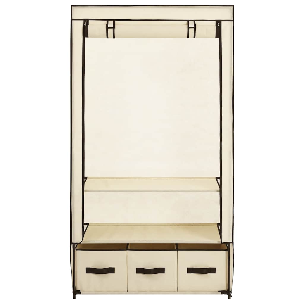 Kleiderschrank Creme 87 x 49 x 159 cm Stoff