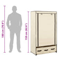 Kleiderschrank Creme 87 x 49 x 159 cm Stoff