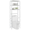 Toilettenregal 3 Ablagen Silbern 53x28x169 cm