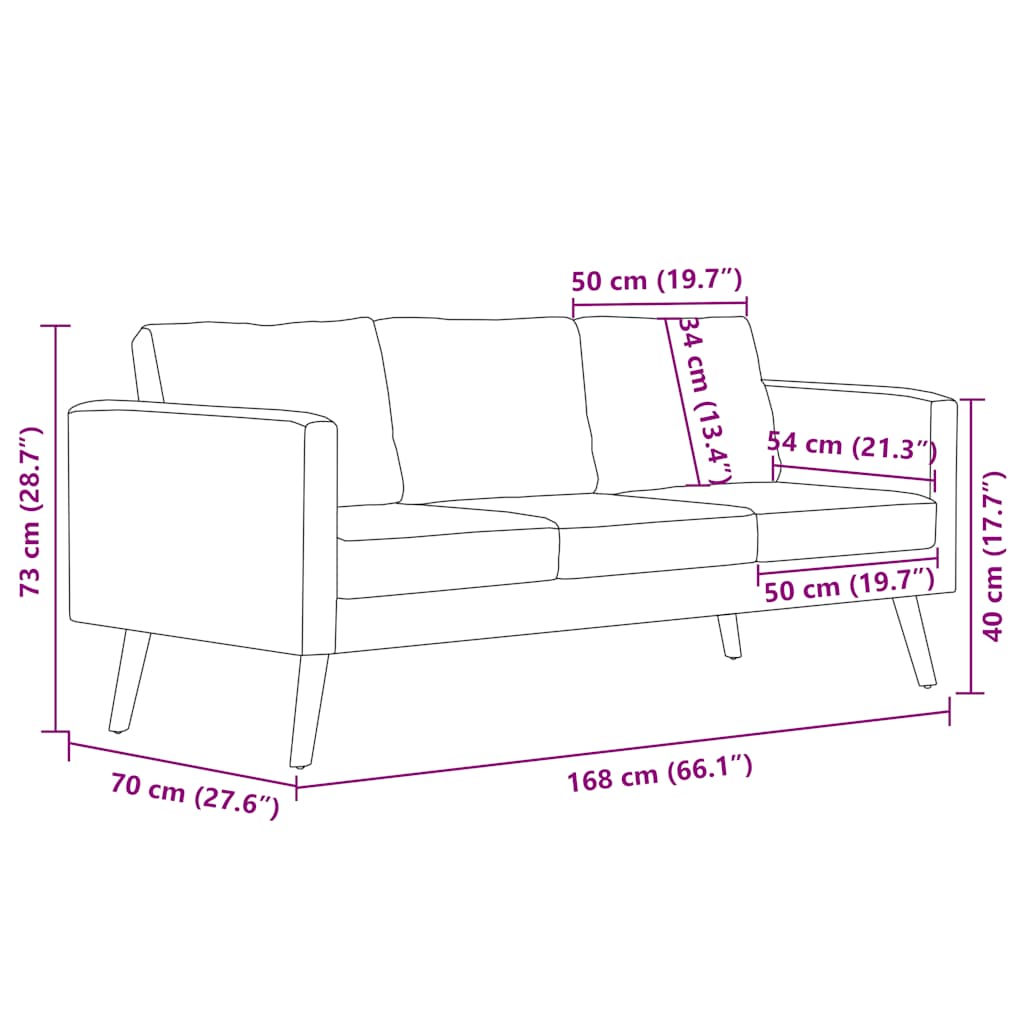 3-Sitzer-Sofa Stoff Gelb
