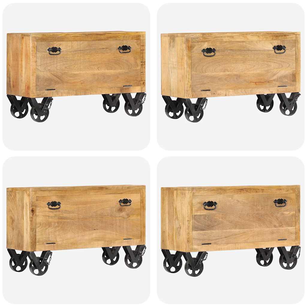 Schuhschrank 86 x 35 x 55 cm Massivholz Mango
