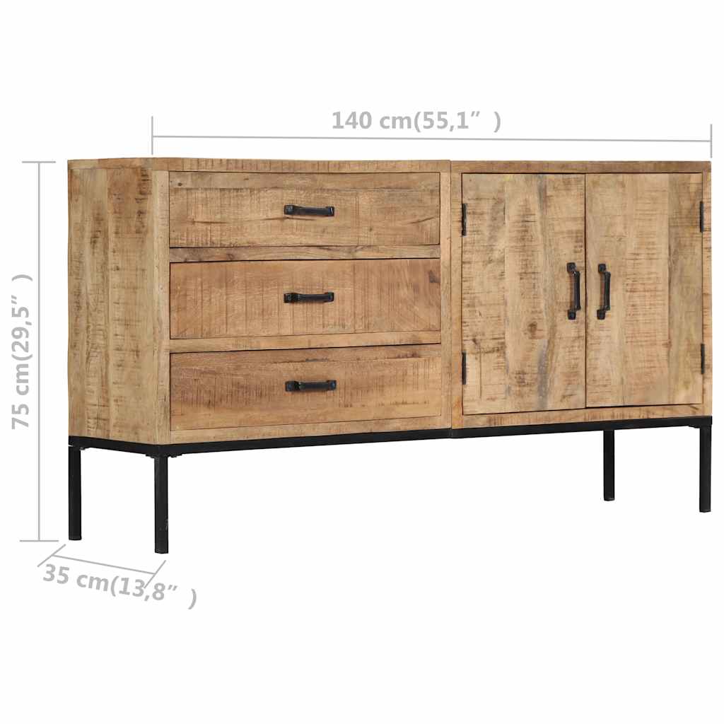 Sideboard 140x35x75 cm Massivholz Mango