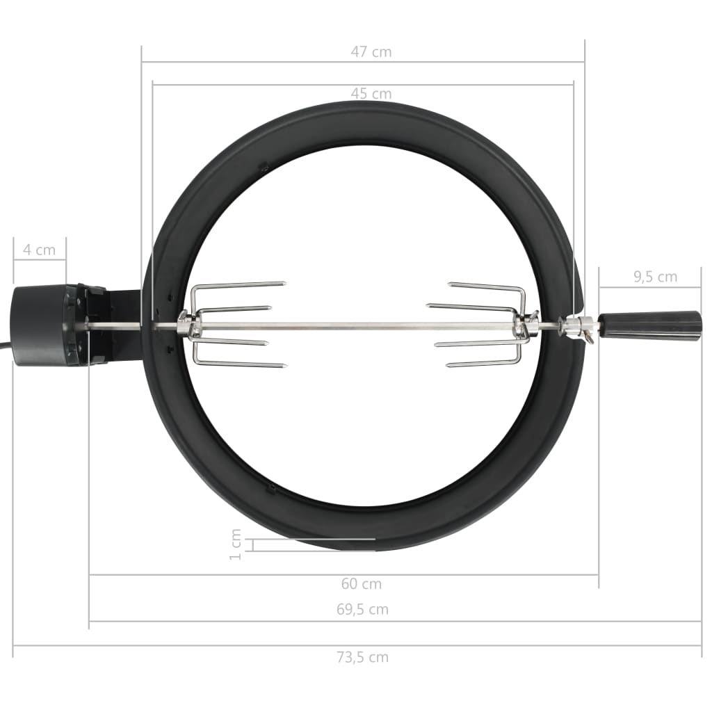 BBQ Rotisserie Ring Set 47 cm Schwarz