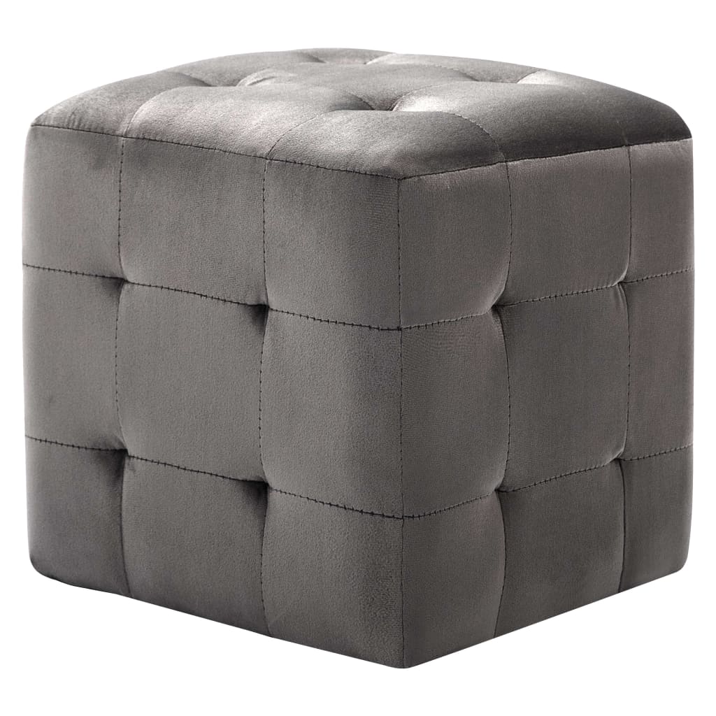 Nachttische 2 Stk. Grau 30×30×30 cm Samtstoff