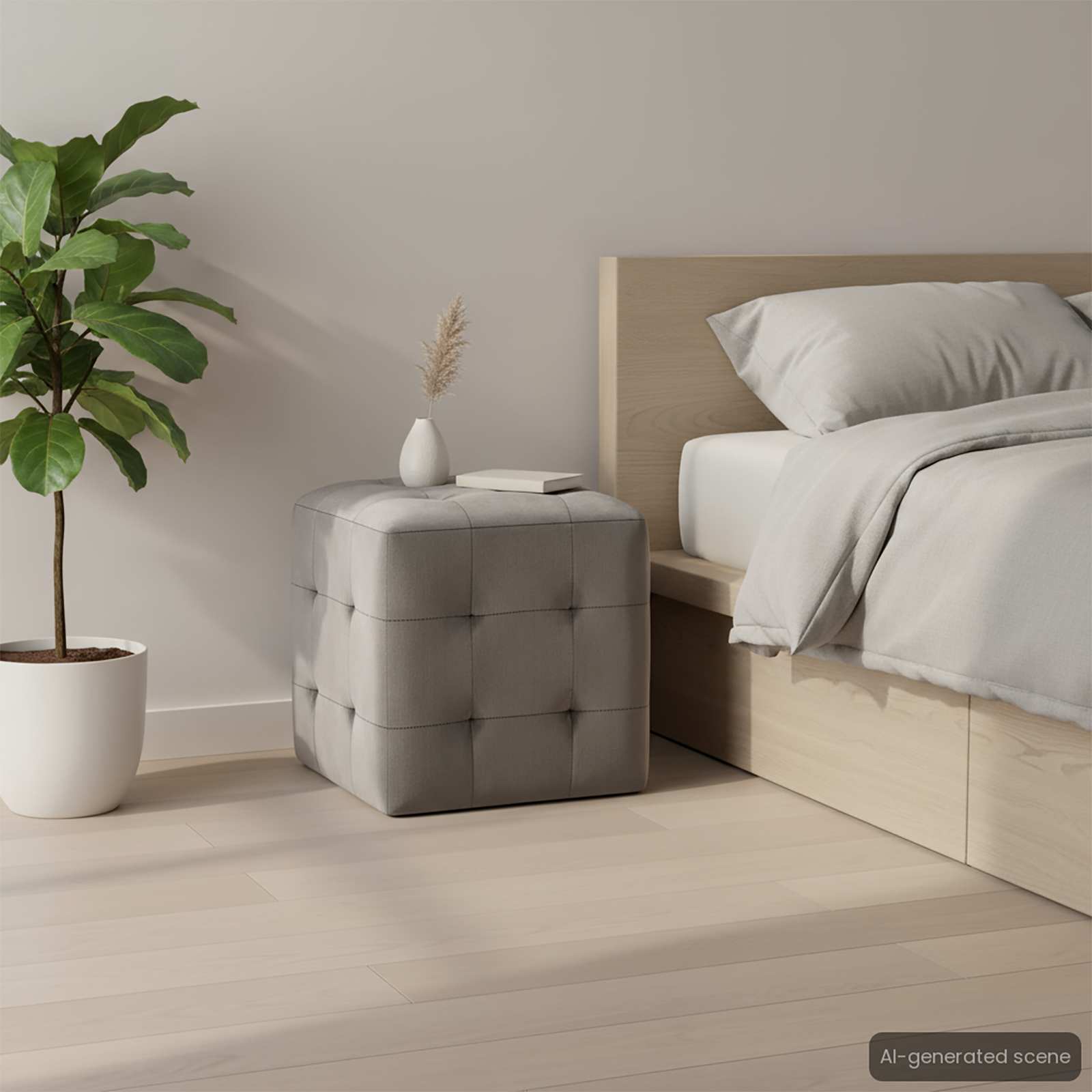 Nachttische 2 Stk. Grau 30×30×30 cm Samtstoff