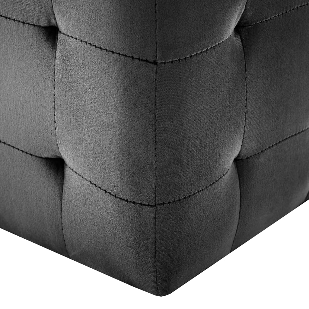 Nachttische 2 Stk. Schwarz 30×30×30 cm Samtstoff