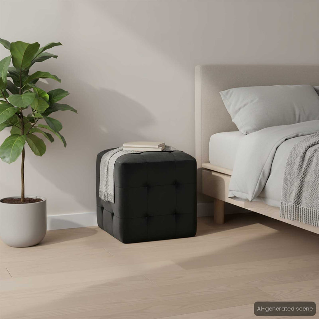 Nachttische 2 Stk. Schwarz 30×30×30 cm Samtstoff