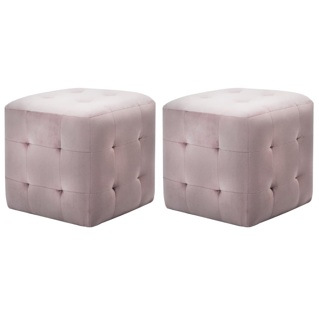 Nachttische 2 Stk. Rosa 30×30×30 cm Samtstoff