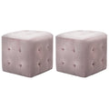 Nachttische 2 Stk. Rosa 30×30×30 cm Samtstoff