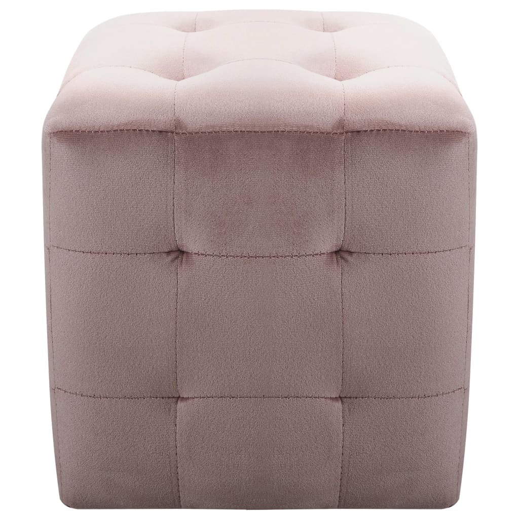 Nachttische 2 Stk. Rosa 30×30×30 cm Samtstoff