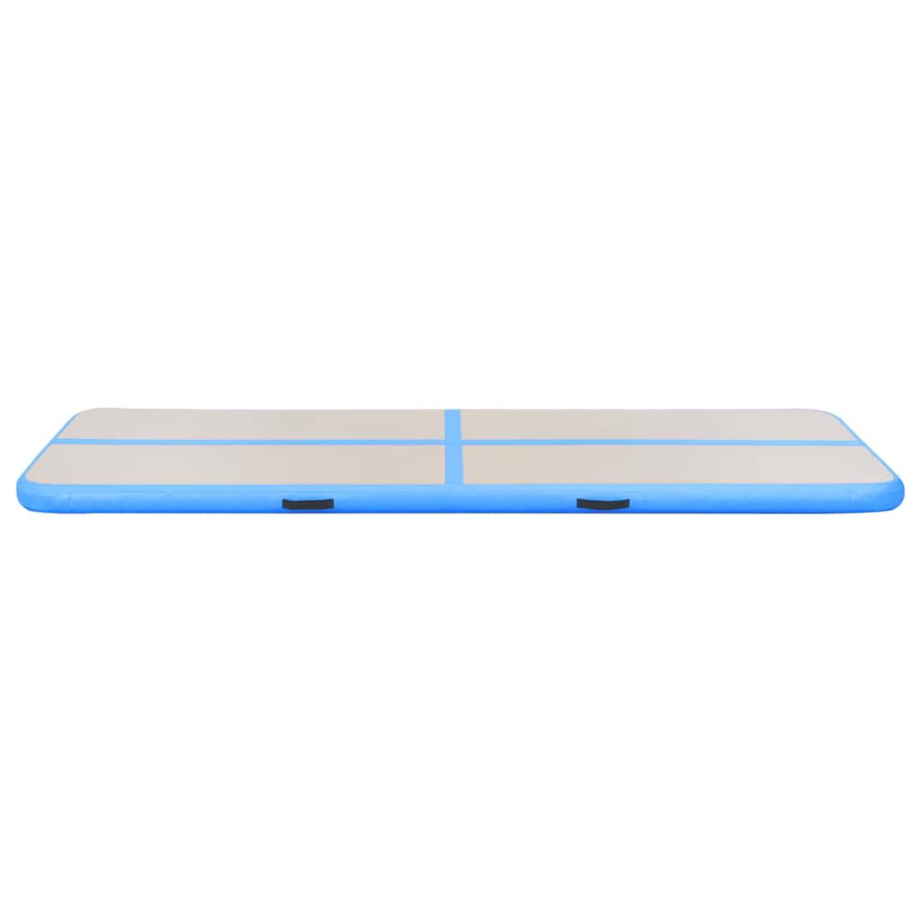 Aufblasbare Gymnastikmatte mit Pumpe 400x100x10 cm PVC Blau