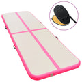 Aufblasbare Gymnastikmatte mit Pumpe 700×100×10 cm PVC Rosa