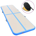 Aufblasbare Gymnastikmatte mit Pumpe 800x100x10 cm PVC Blau