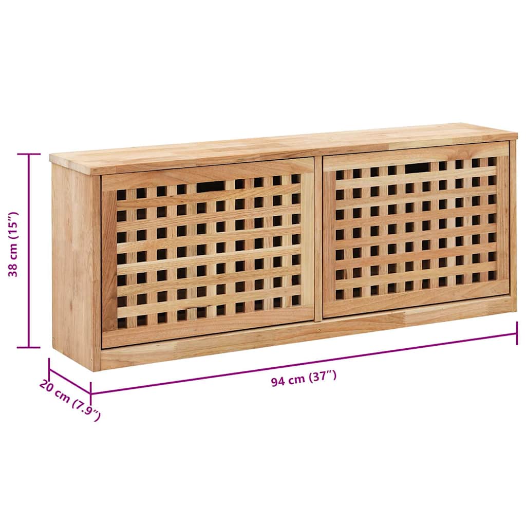 Schuhbank 94 x 20 x 38 cm Walnussholz Massiv