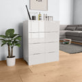 Sideboard Hochglanz-Weiß 60x35x80 cm Holzwerkstoff