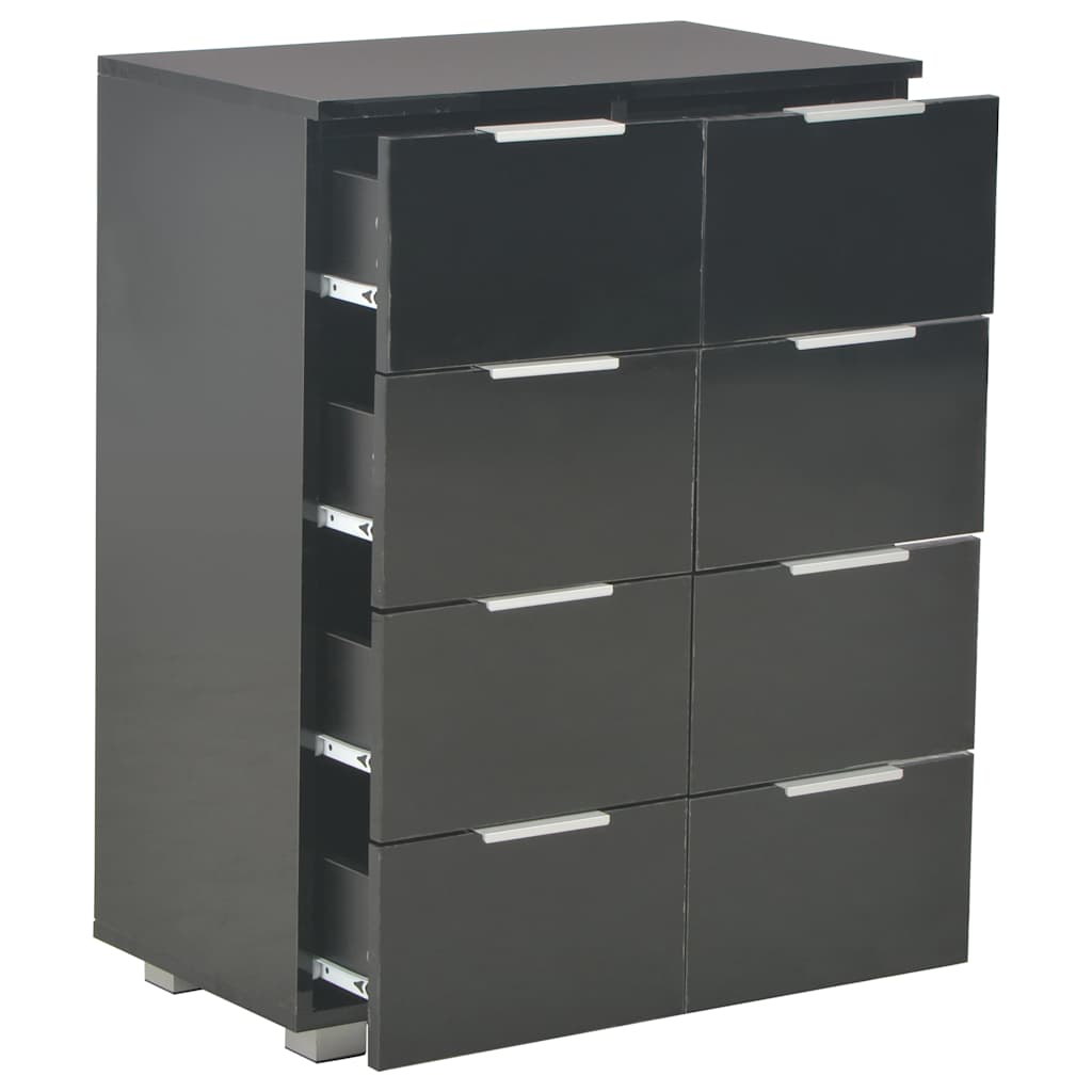 Sideboard Hochglanz-Schwarz 60x35x80 cm Holzwerkstoff