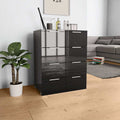Sideboard Hochglanz-Schwarz 60x35x80 cm Holzwerkstoff