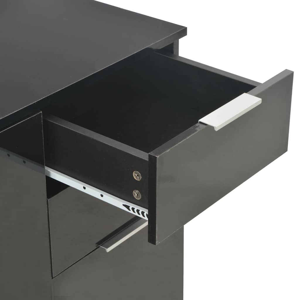 Sideboard Hochglanz-Schwarz 107x35x80,5 cm