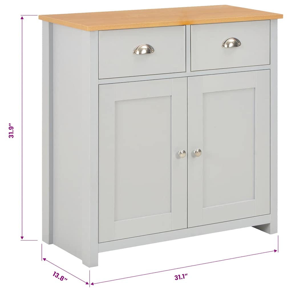 Sideboard Grau vidaXL Sideboard Grau 79 x 35 x 81 cm