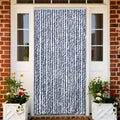 Insektenschutz-Vorhang Blau Weiß Silbern 100x220cm Chenille