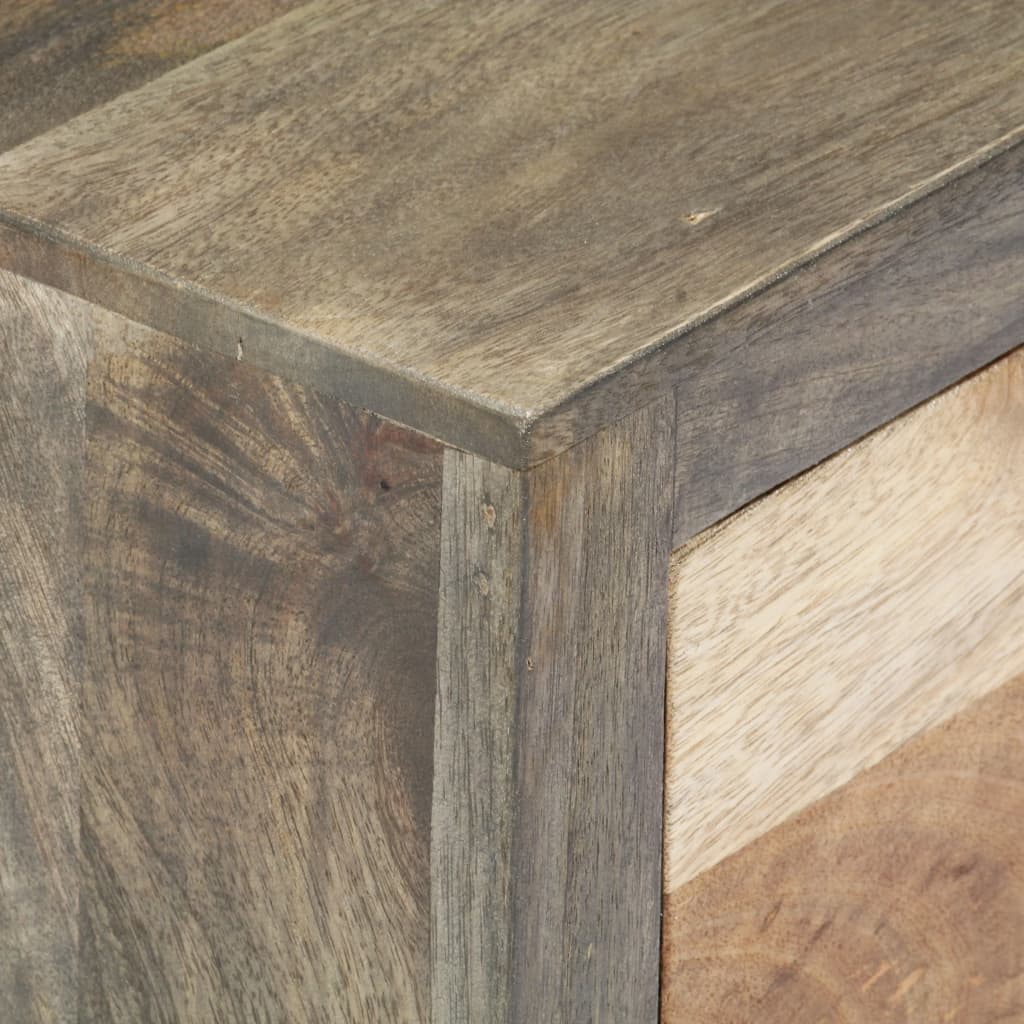 Beistellschrank Grau 75 x 30 x 60 cm Massivholz Mango