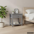 Nachttische 2 Stk. Grau 40x29x42 cm Paulownia Holz
