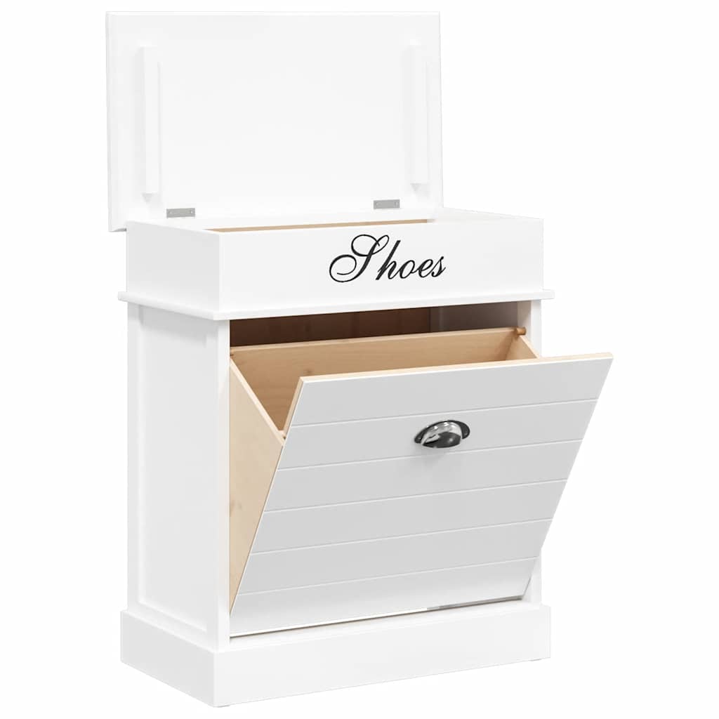 Schuhschrank Weiß 50 x 28 x 58 cm Paulownia Holz