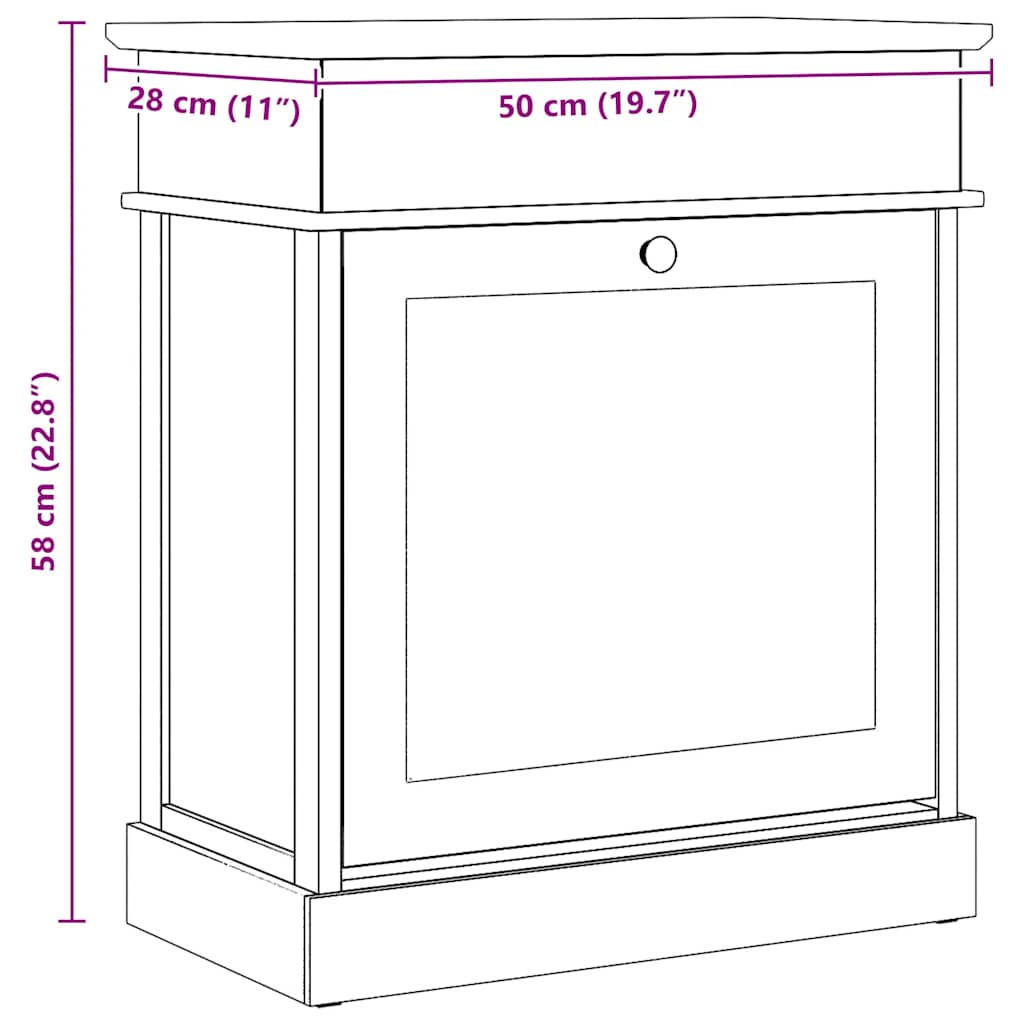 Schuhschrank Grau 50 x 28 x 58 cm Paulownia Holz