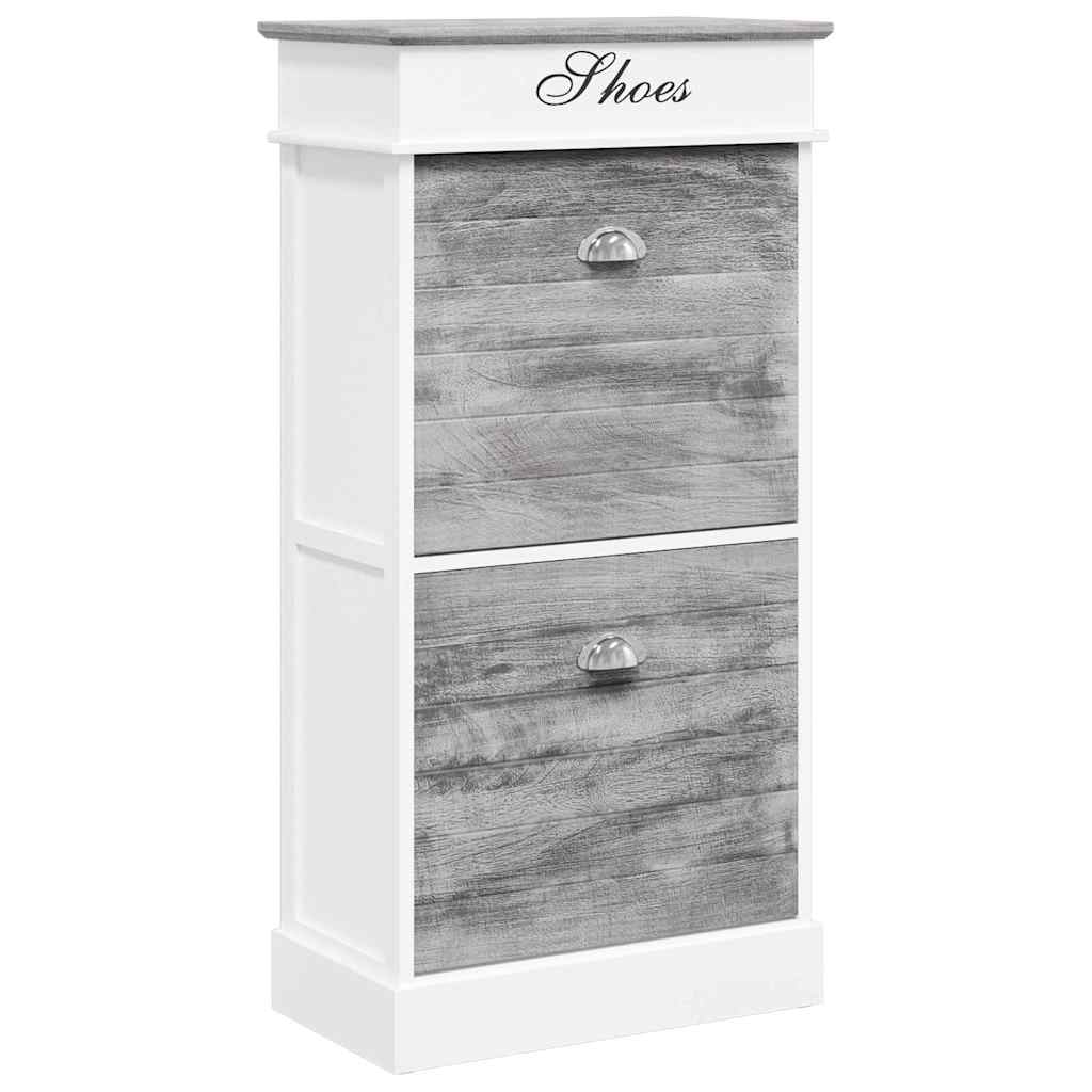Schuhschrank Grau 50 x 28 x 98 cm Paulownia Holz