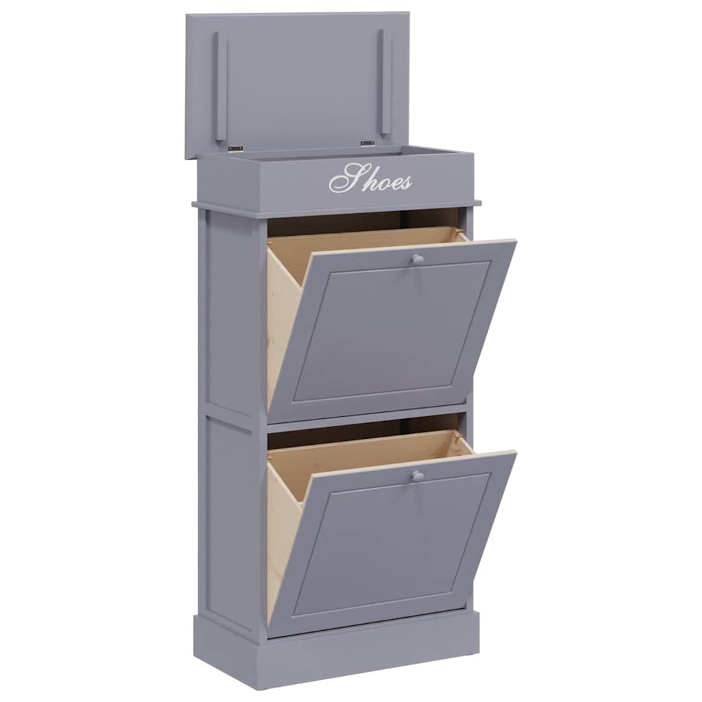 Schuhschrank Grau 50 x 28 x 98 cm Paulownia Holz