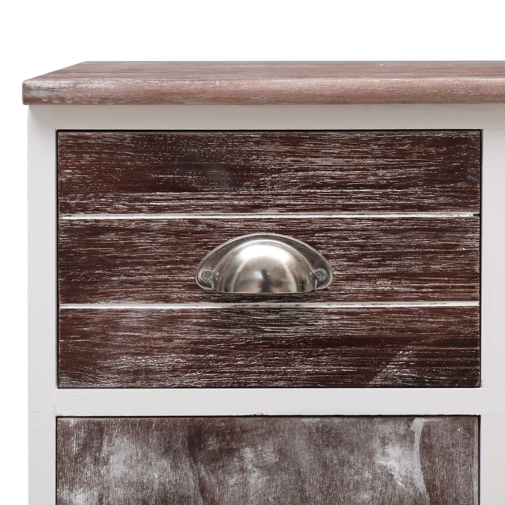 Sideboard mit 10 Schubladen Braun 113x30x79 cm Holz