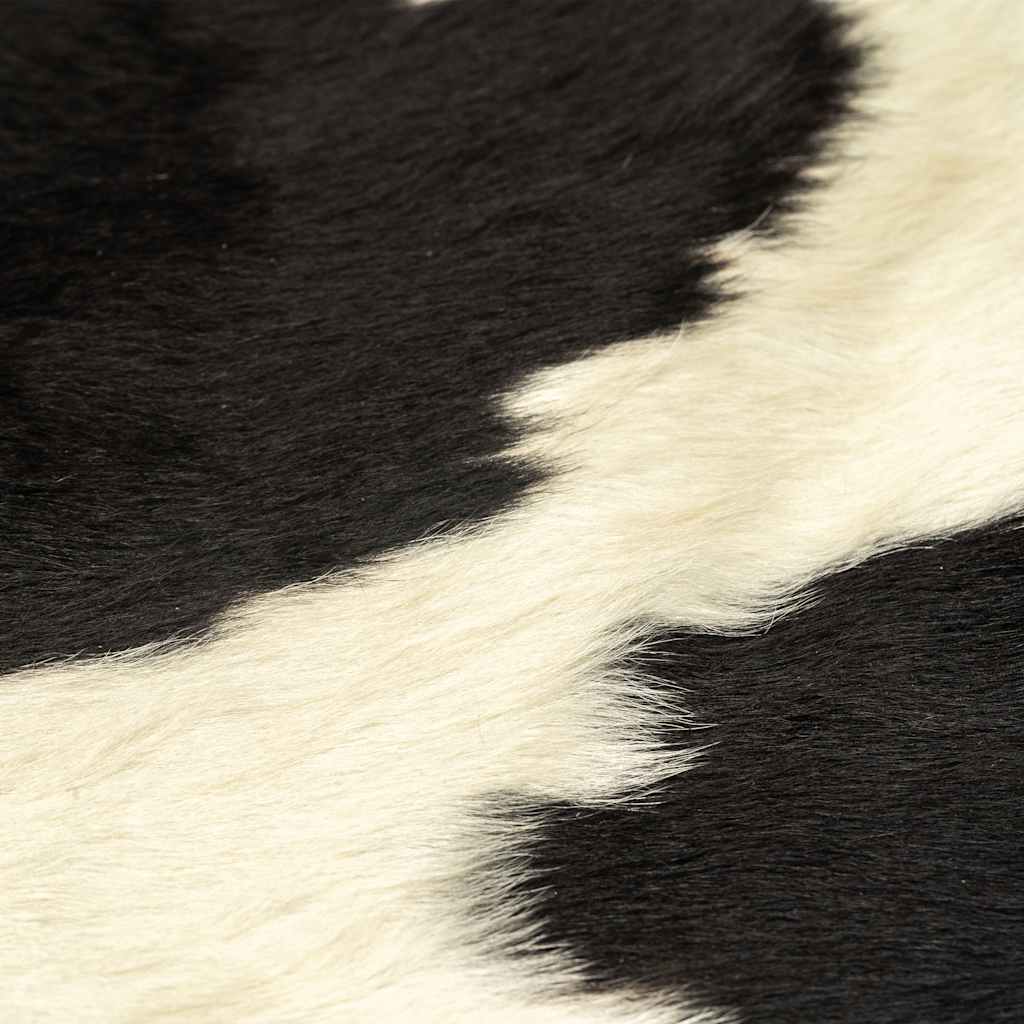 Teppich Echtes Rindsleder Schwarz und Weiß 150x170 cm
