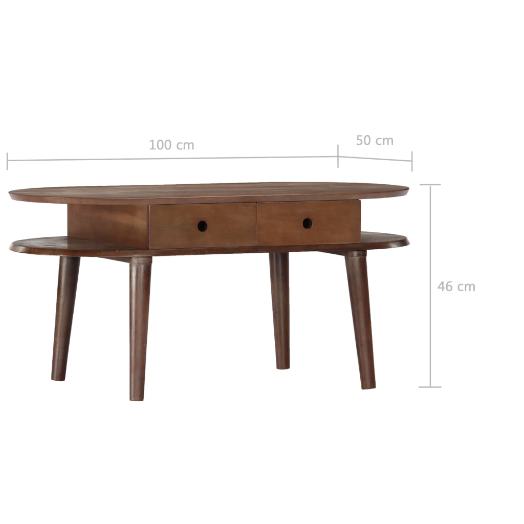 Couchtisch 100x50x46 cm Massivholz Akazie