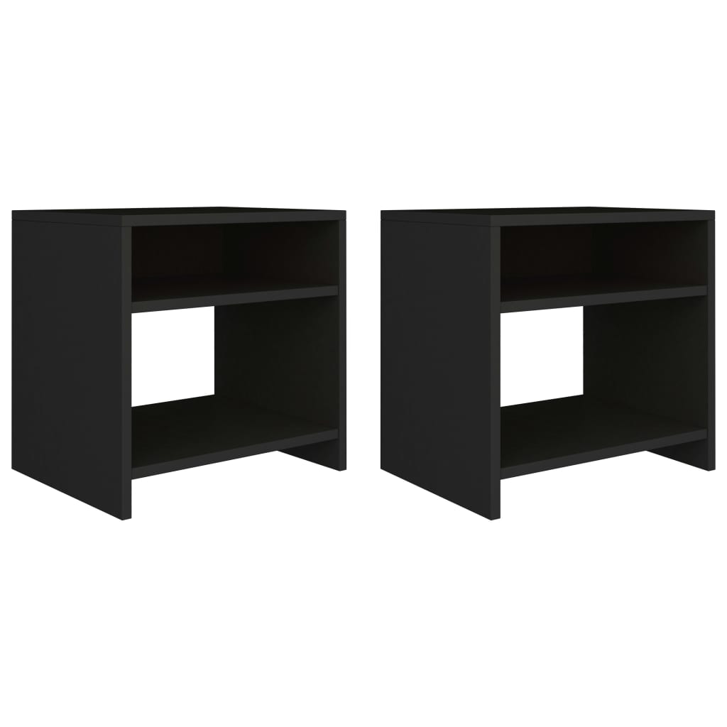 Nachttische 2 Stk. Schwarz 40x30x40 cm Holzwerkstoff