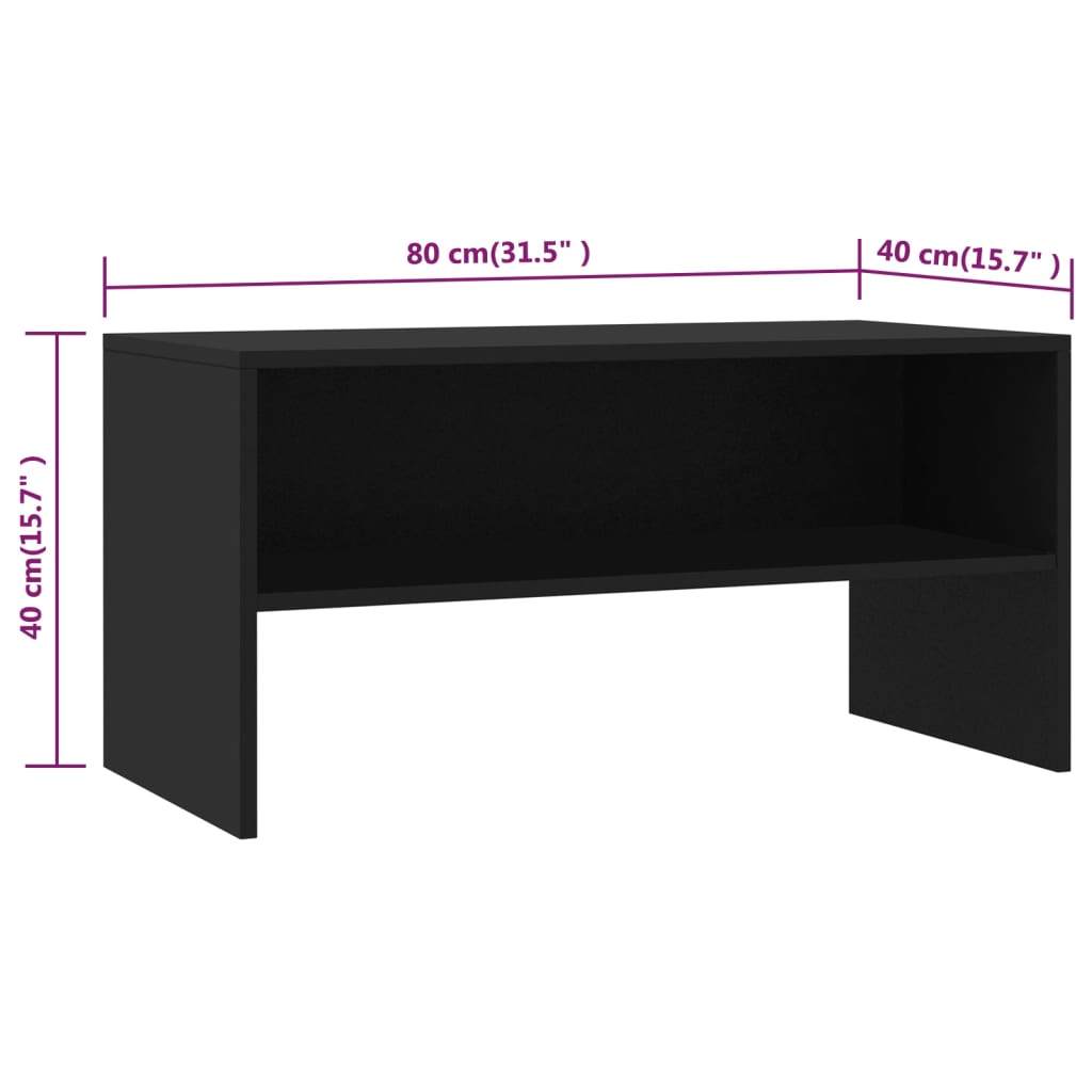 TV-Schrank Schwarz 80x40x40 cm Holzwerkstoff